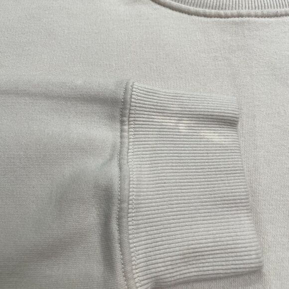 Zara Sof Fleece Pullover Sweatshirt Womens Large Beige Crew Neck Cotton Casual - Picture 5 of 14